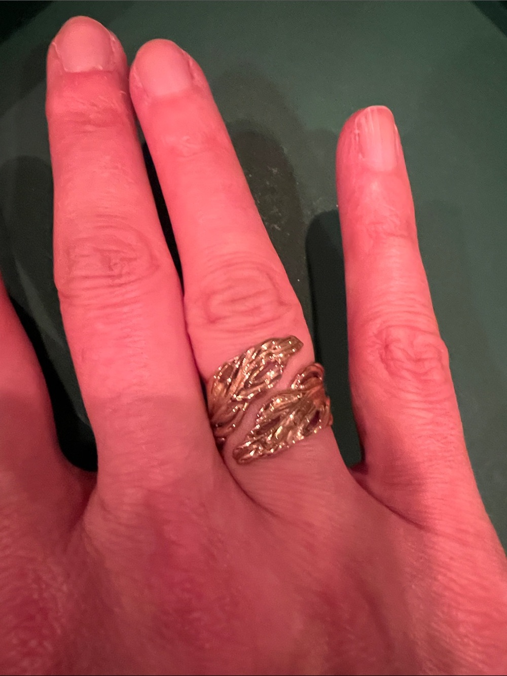 Stella & Dot Gold Leaf Wrap Ring - Textured Double Band